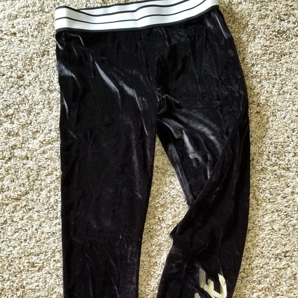 Velor black justice pants